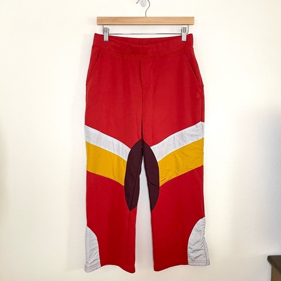 Free People Movement Flurry Pants Slim Flare Pull On Sweats Red Combo Medium - Picture 5 of 16